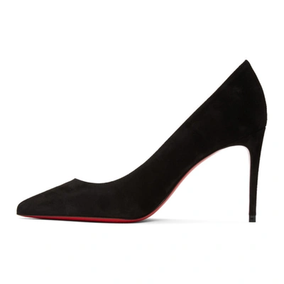 Shop Christian Louboutin Black Suede Kate 85 Heels In Bk01 Black