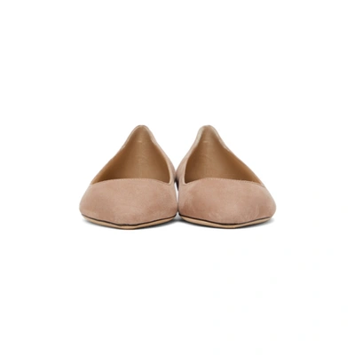 Shop Jimmy Choo Pink Suede Romy Ballerina Flats In Ballet Pink