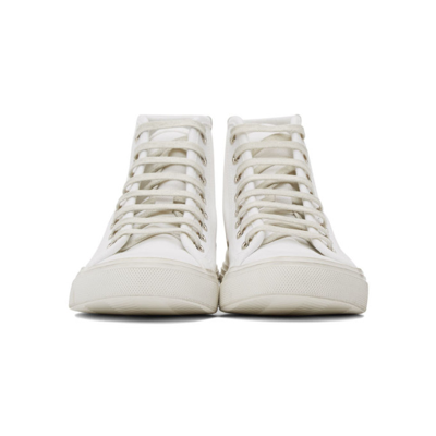 Shop Saint Laurent White Canvas Malibu Sneakers In 9030 Optic White/bla