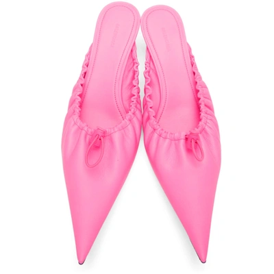 Shop Balenciaga Pink Scrunch Knife Mules In 5321 Flupk