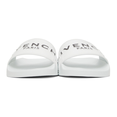 Shop Givenchy Logo Flat Sandals In 100 White