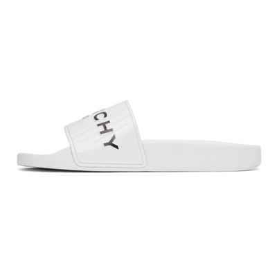 Shop Givenchy Logo Flat Sandals In 100 White