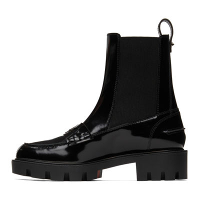 Shop Christian Louboutin Black Montezu Lug Ankle Boots In Bk01 Black