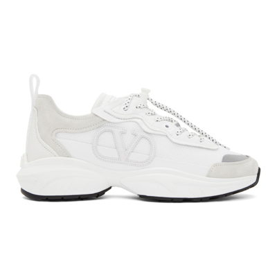 Shop Valentino White  Garavani Vlogo Shegoes Sneakers In 69y Ice/white