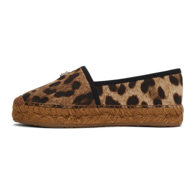 Shop Dolce & Gabbana Brown Leopard Espadrilles In 89738 Leo/black