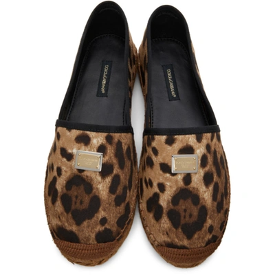 Shop Dolce & Gabbana Brown Leopard Espadrilles In 89738 Leo/black
