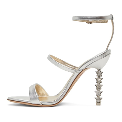 Shop Sophia Webster Nappa Rosalind Star Heeled Sandals In Silver Nappa