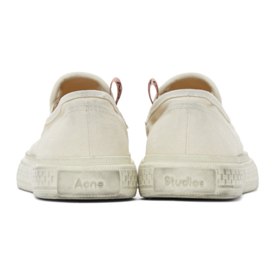 Shop Acne Studios Off-white Canvas Slip-on Sneakers In Cgg Off White/off Wh