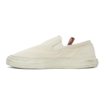 Shop Acne Studios Off-white Canvas Slip-on Sneakers In Cgg Off White/off Wh