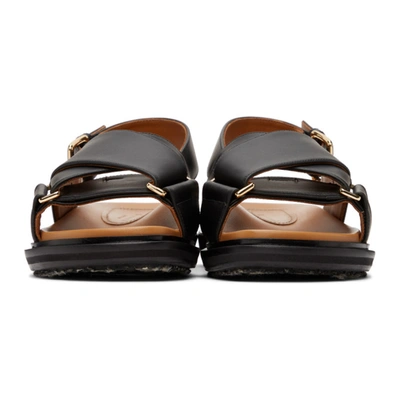 Shop Marni Black Fussbett Sandals In Zi837 Black+cereal