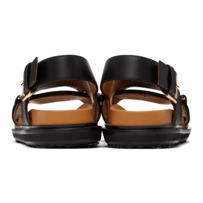 Shop Marni Black Fussbett Sandals In Zi837 Black+cereal