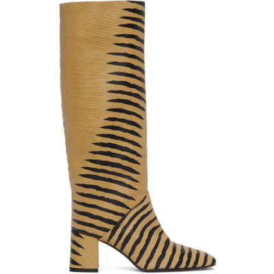 Shop Miista Finola Zebra Boots In Camel/black