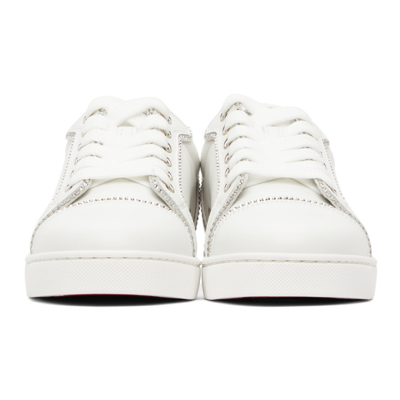 Shop Christian Louboutin Vieira Bordo Strass Sneakers In W396 White