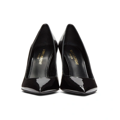 Shop Saint Laurent Black & Gold Opyum 85 Heels In 1000 Black