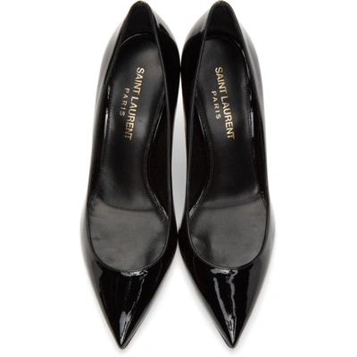 Shop Saint Laurent Black & Gold Opyum 85 Heels In 1000 Black