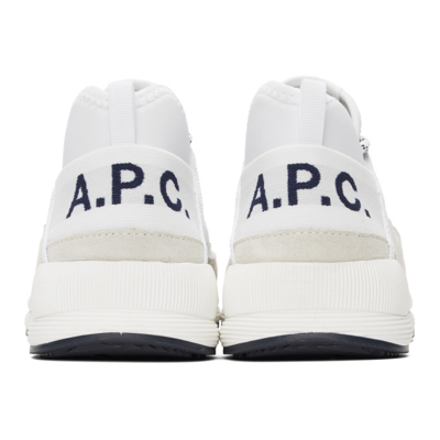 Shop Apc White Run Around Sneakers In Aab White