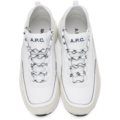 Shop Apc White Run Around Sneakers In Aab White