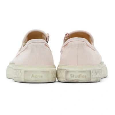 Shop Acne Studios Pink Canvas Slip-on Sneakers In Ba3 Pink