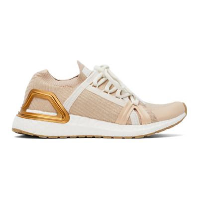 Shop Adidas By Stella Mccartney Pink Ultraboost 20 Sneakers In Soft Powder/gold Me