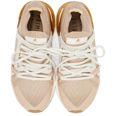 Shop Adidas By Stella Mccartney Pink Ultraboost 20 Sneakers In Soft Powder/gold Me