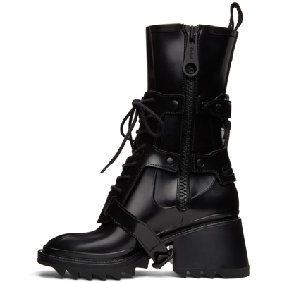 Shop Chloé Black Pvc Betty Rain Boots In 001 Black