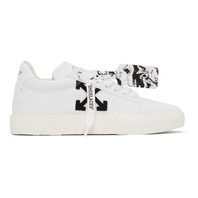 Shop Off-white White Vulcanized Eco Canvas Low Sneakers In White Black