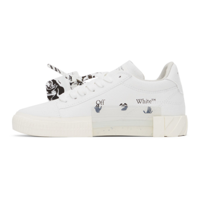 Shop Off-white White Vulcanized Eco Canvas Low Sneakers In White Black