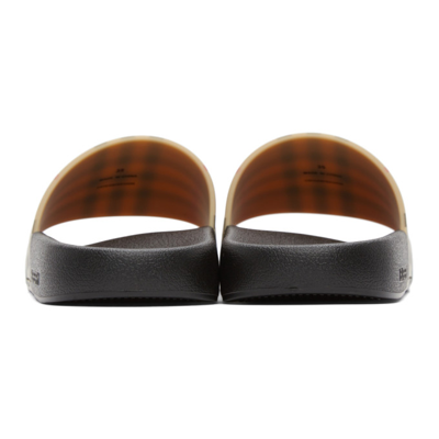 Burberry Check Slide Flat Open Toe Slippers In Black