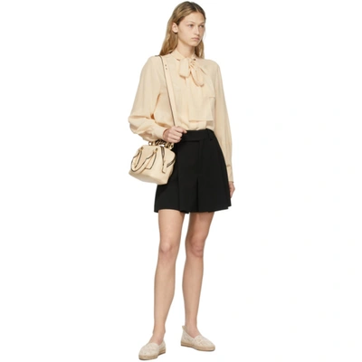 Shop Chloé Beige Lace Woody Espadrilles In 6j1 Mild Beige