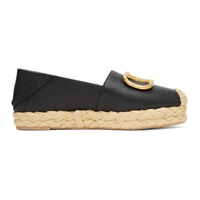 Shop Valentino Black Vlogo Signature Espadrilles In 0no Black