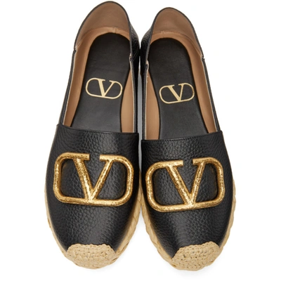 Shop Valentino Black Vlogo Signature Espadrilles In 0no Black