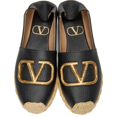 Shop Valentino Black Vlogo Signature Espadrilles In 0no Black