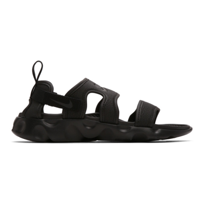 Shop Nike Black Owaysis Sandal In Black/black-black