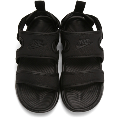 Shop Nike Black Owaysis Sandal In Black/black-black