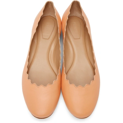 Shop Chloé Orange Lauren Ballerina Flats In 81l Peach Orange