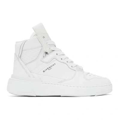 Shop Givenchy White Wing Mid Sneakers In 100-white