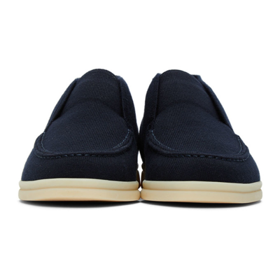 Shop Loro Piana Navy Open Walk Loafers In W000 Blue Navy