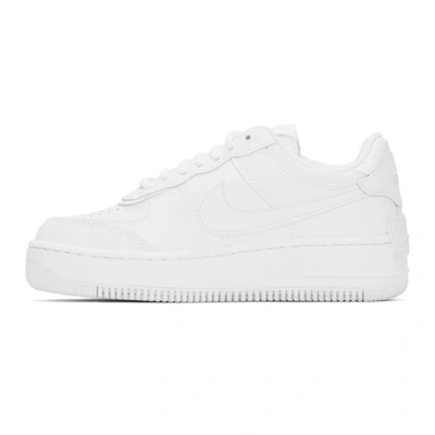 Shop Nike White Air Force 1 Shadow Sneakers In 100 White/white-whit