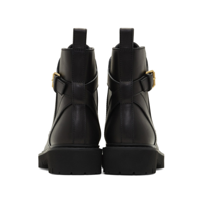 Shop Valentino Vlogo Combat Boots In 0no Black