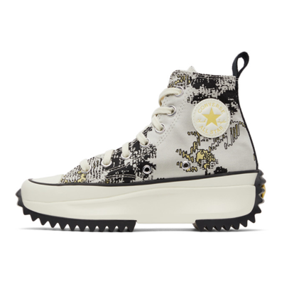 Shop Converse Grey & Yellow Hybrid Floral Run Star Hike Hisneakers In Saturn Gold/black