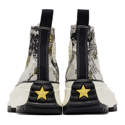 Shop Converse Grey & Yellow Hybrid Floral Run Star Hike Hisneakers In Saturn Gold/black