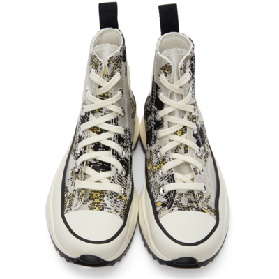 Shop Converse Grey & Yellow Hybrid Floral Run Star Hike Hisneakers In Saturn Gold/black