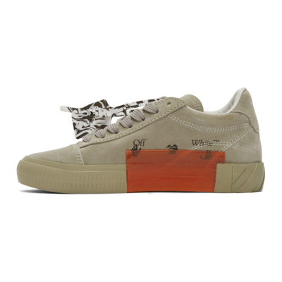 Shop Off-white Grey Vulcanized Suede Sneakers In Beige Whit