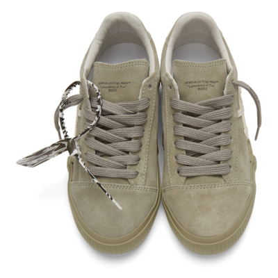 Shop Off-white Grey Vulcanized Suede Sneakers In Beige Whit