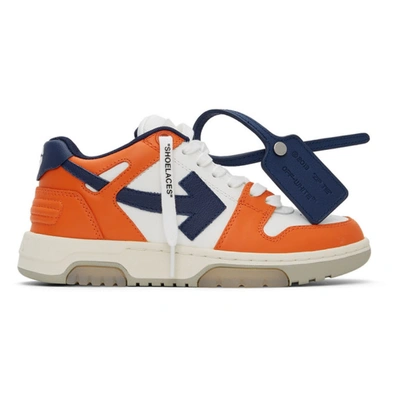 Shop Off-white White & Orange Out Of Office Sneakers In White Orange