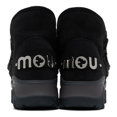 Shop Mou Black Chunky Boots In Bkbk Black