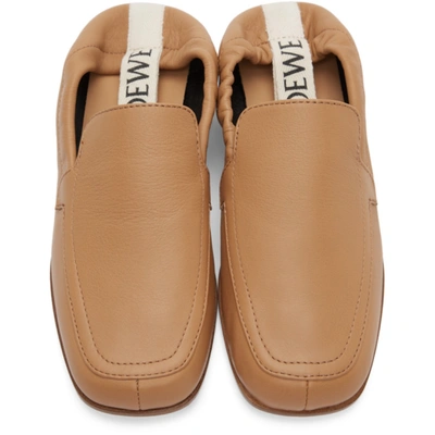 Shop Loewe Tan Elasticated Loafers In 2580 Desert