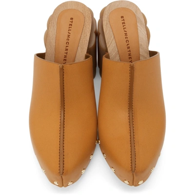 Shop Stella Mccartney Tan Daisy Heeled Clogs In 9731 Tan