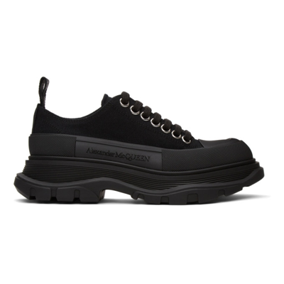 Shop Alexander Mcqueen Black Tread Slick Sneakers In 1000 Black/black