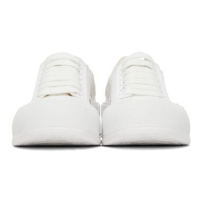 Shop Alexander Mcqueen Deck Lace Plimsoll Sneakers In 9000 White